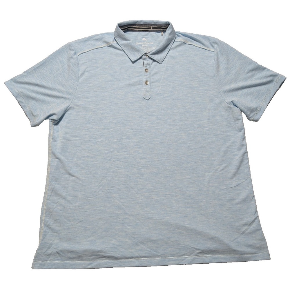Tommy Bahama Blue Marl Viscose Blend Polo Shirt - Men XL EUC